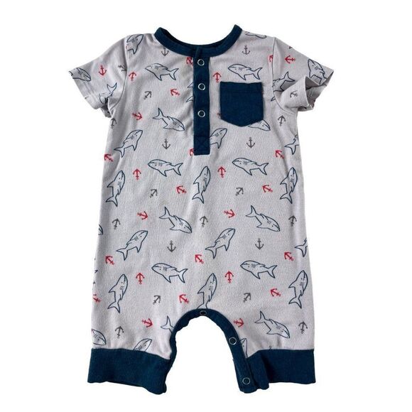 Lark Adventurewear Shark Novelty Print One Piece Footless Pajamas Baby 12 Months - Picture 1 of 5